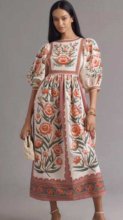 FARM Rio Dresses & Skirts - Farm Rio Anika Puff-Sleeve Printed Dress